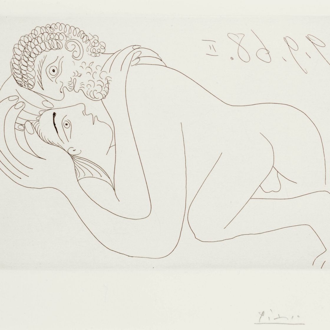 Pablo Picasso — Супружеская чета д'Амуре (Рафаэль и Ла Форнарина) из "Ла Сери 347" (р. 1800; Р. 1817)