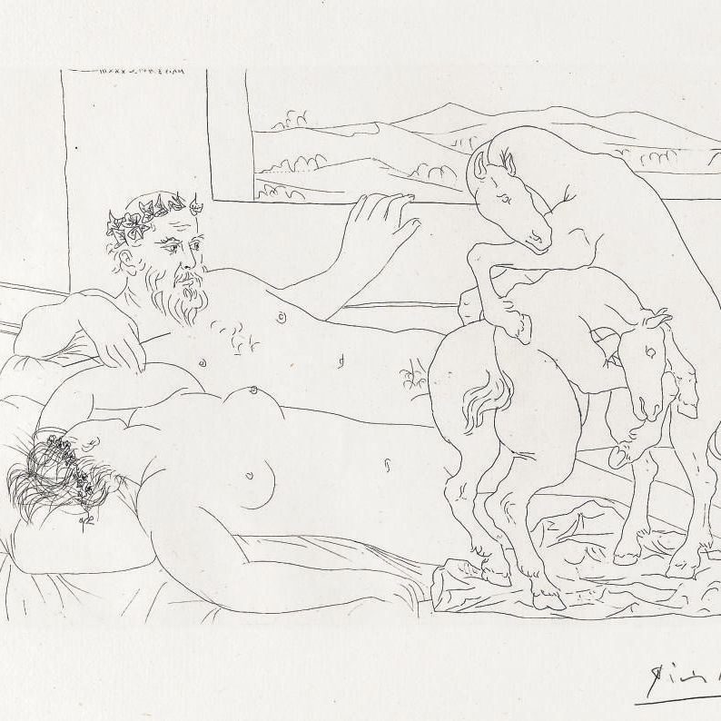 Pablo Picasso — Статуя скульптора III, из коллекции La Suite Vollard (B. 173; Ba. 326B)