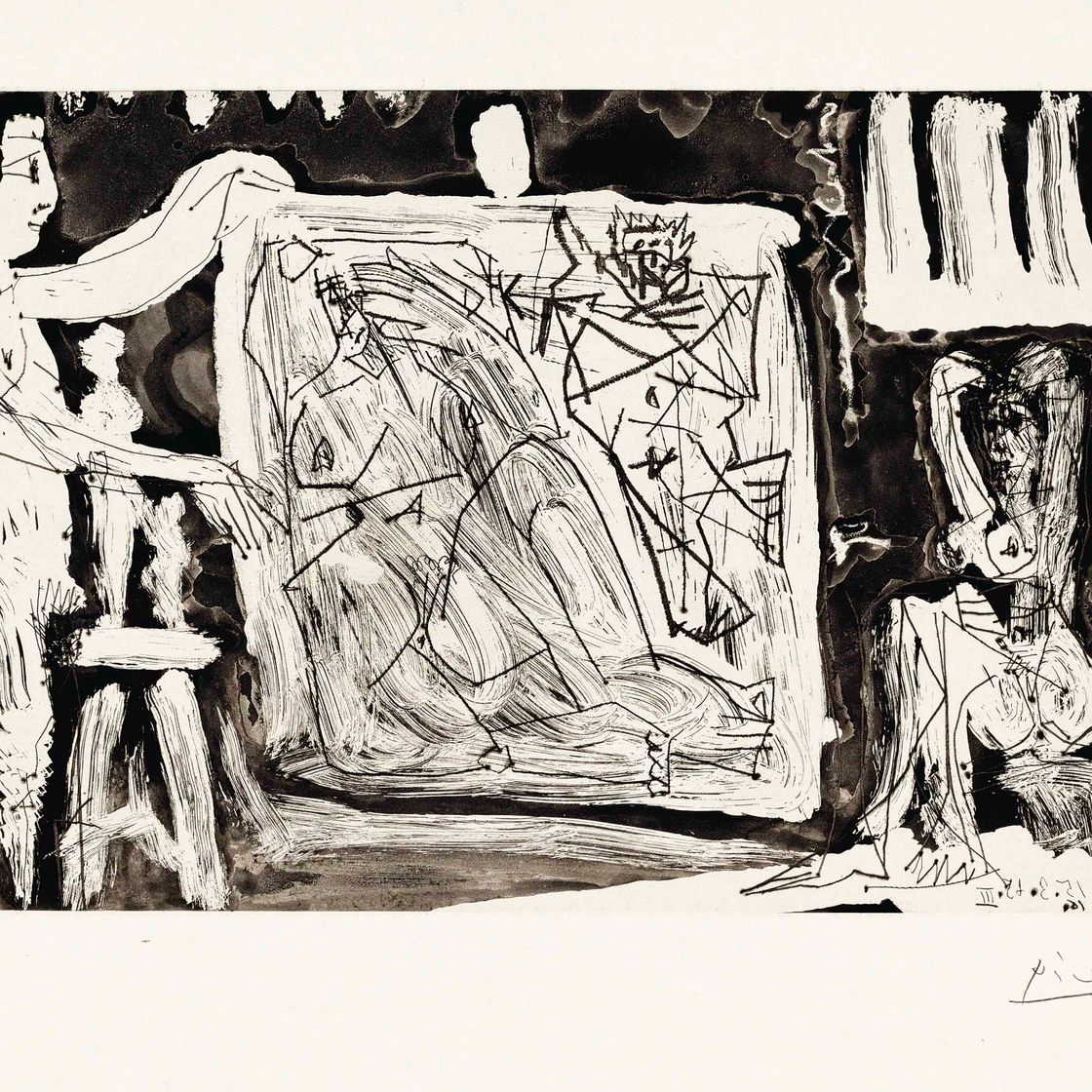 Pablo Picasso — Танец скульптора; Две модели для большого искусства и скульптур