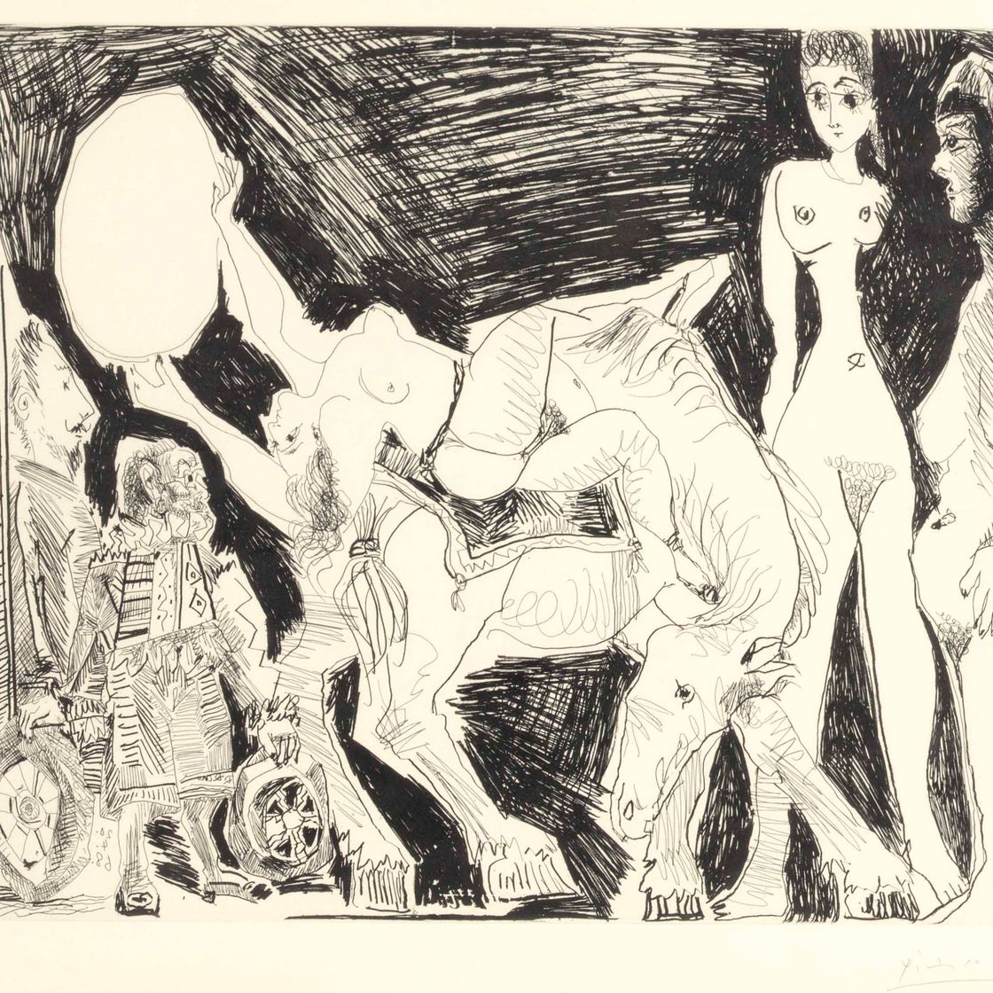 Pablo Picasso — Цирк: Экюйер, Женщины и зрители, из Ла Сери 347