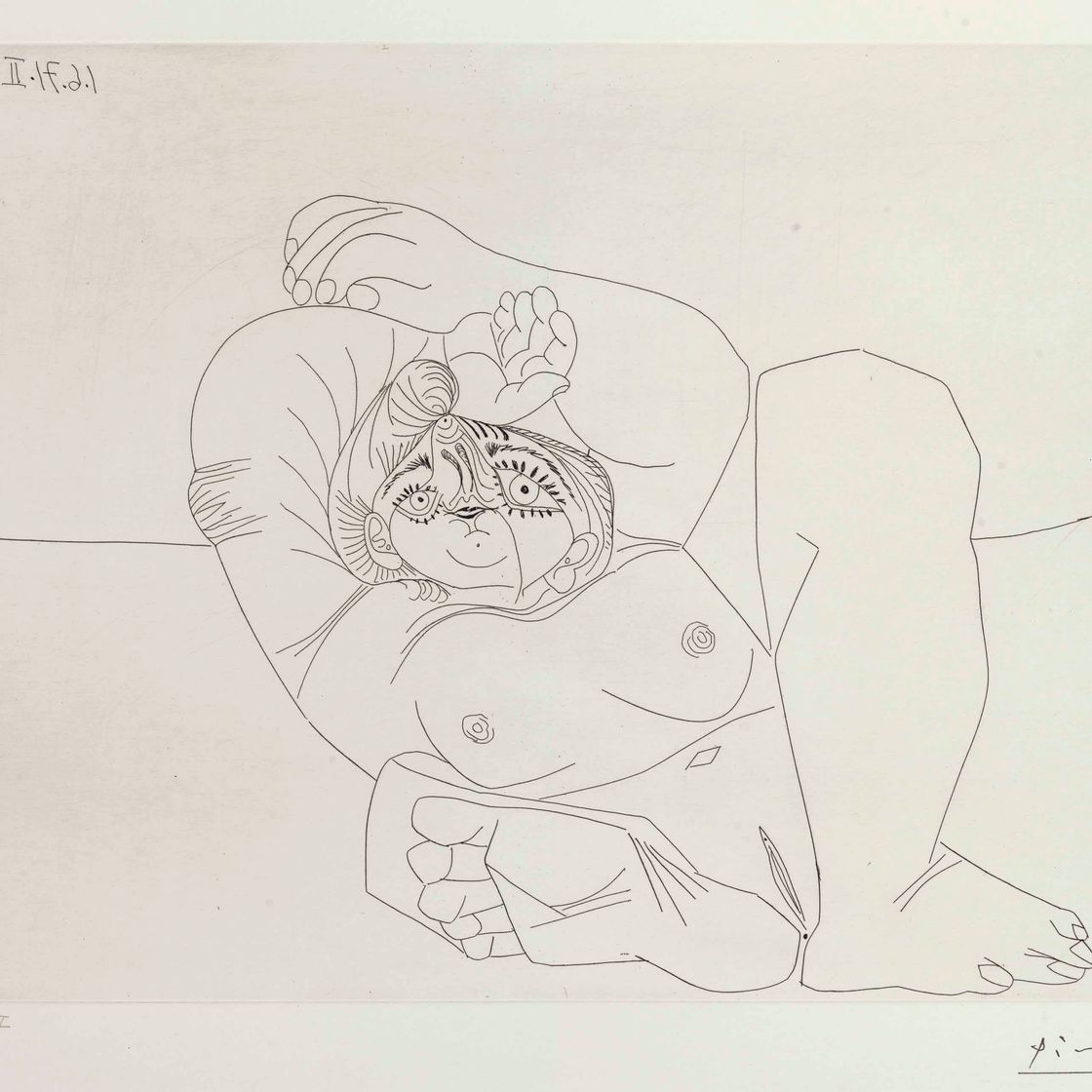 Pablo Picasso — Женщина в большом саду, в парке аттракционов, из Ла Сери, 156
