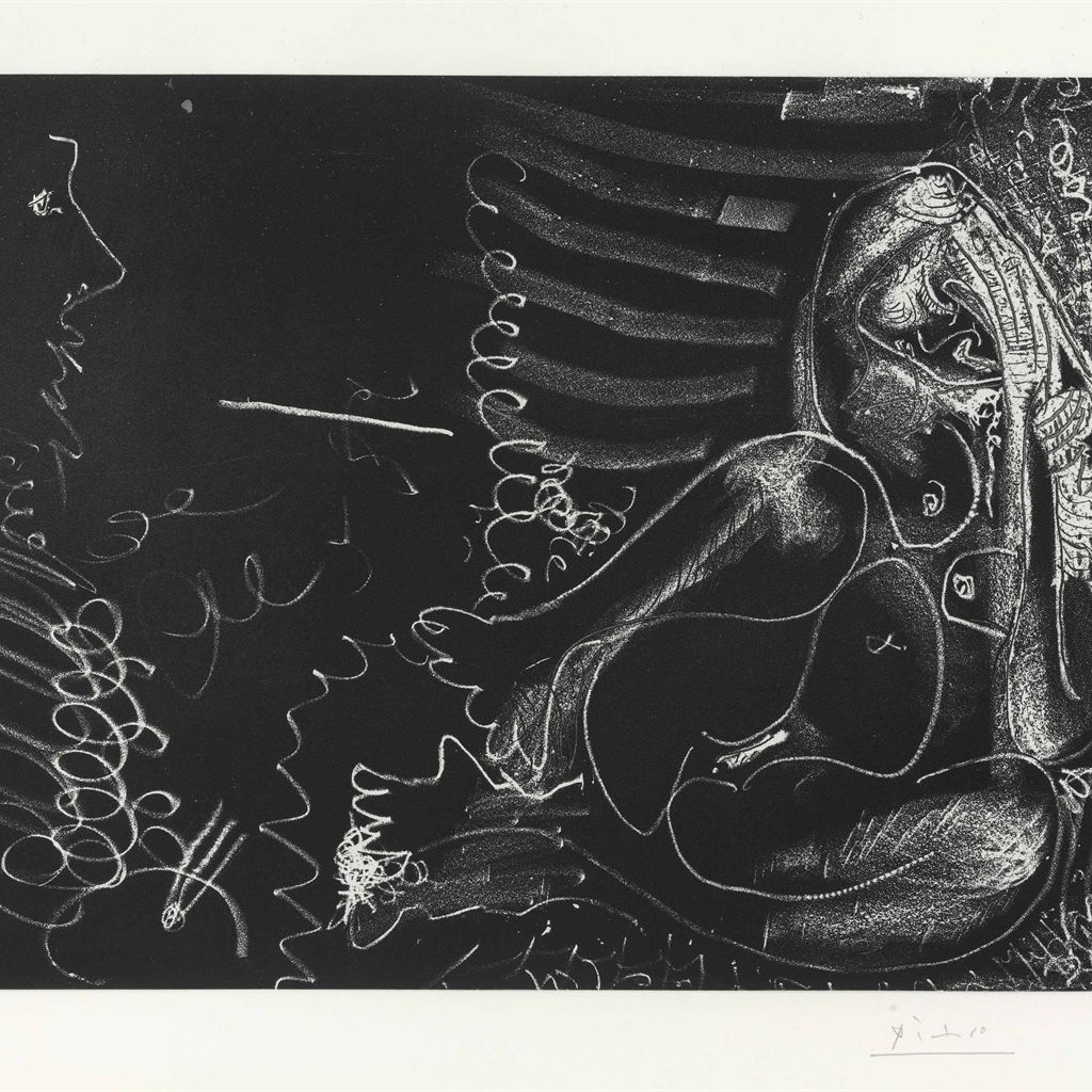 Pablo Picasso — Образ в полулегком одеянии и модельном аксессуаре в хвосте