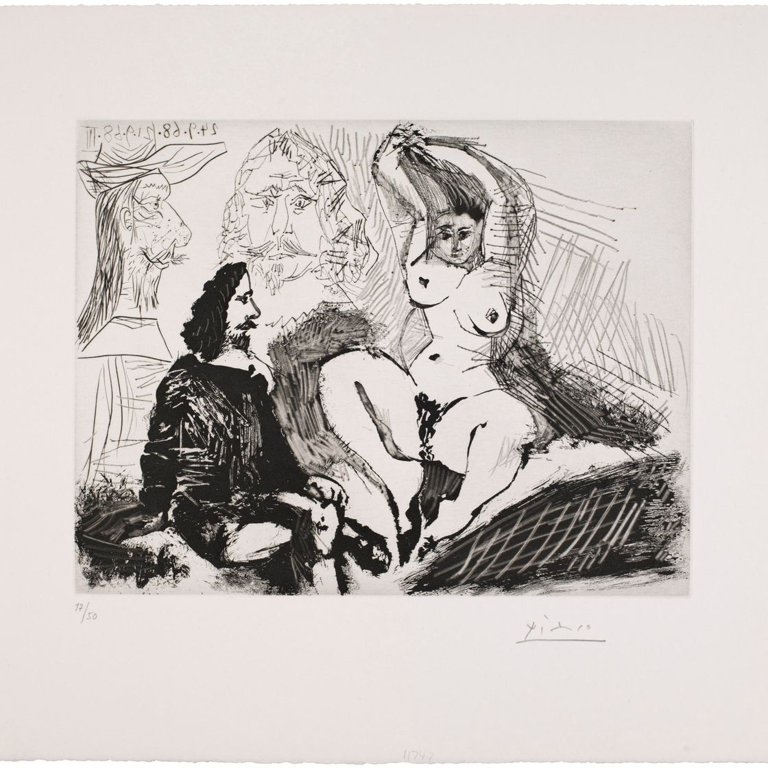 Pablo Picasso — Мужская прическа для единственной женщины, с открытой спиной, попкой, без рукавов, от La Série 347