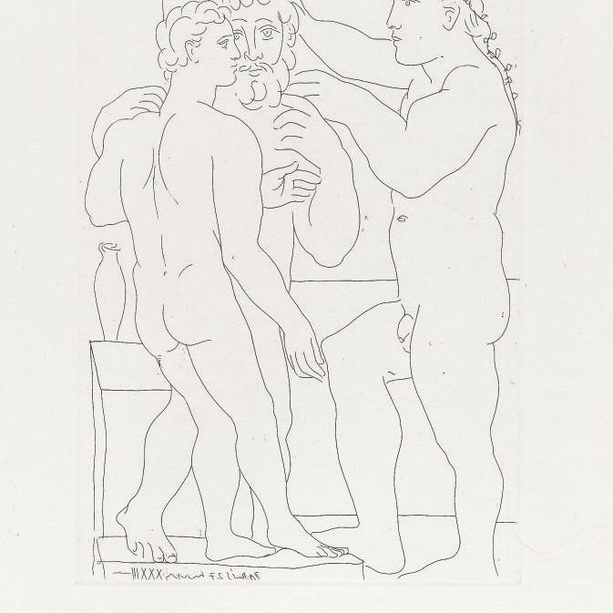 Pablo Picasso — Скульптуры двух мужчин из коллекции La Suite Vollard (B. 161; Ba. 314B)
