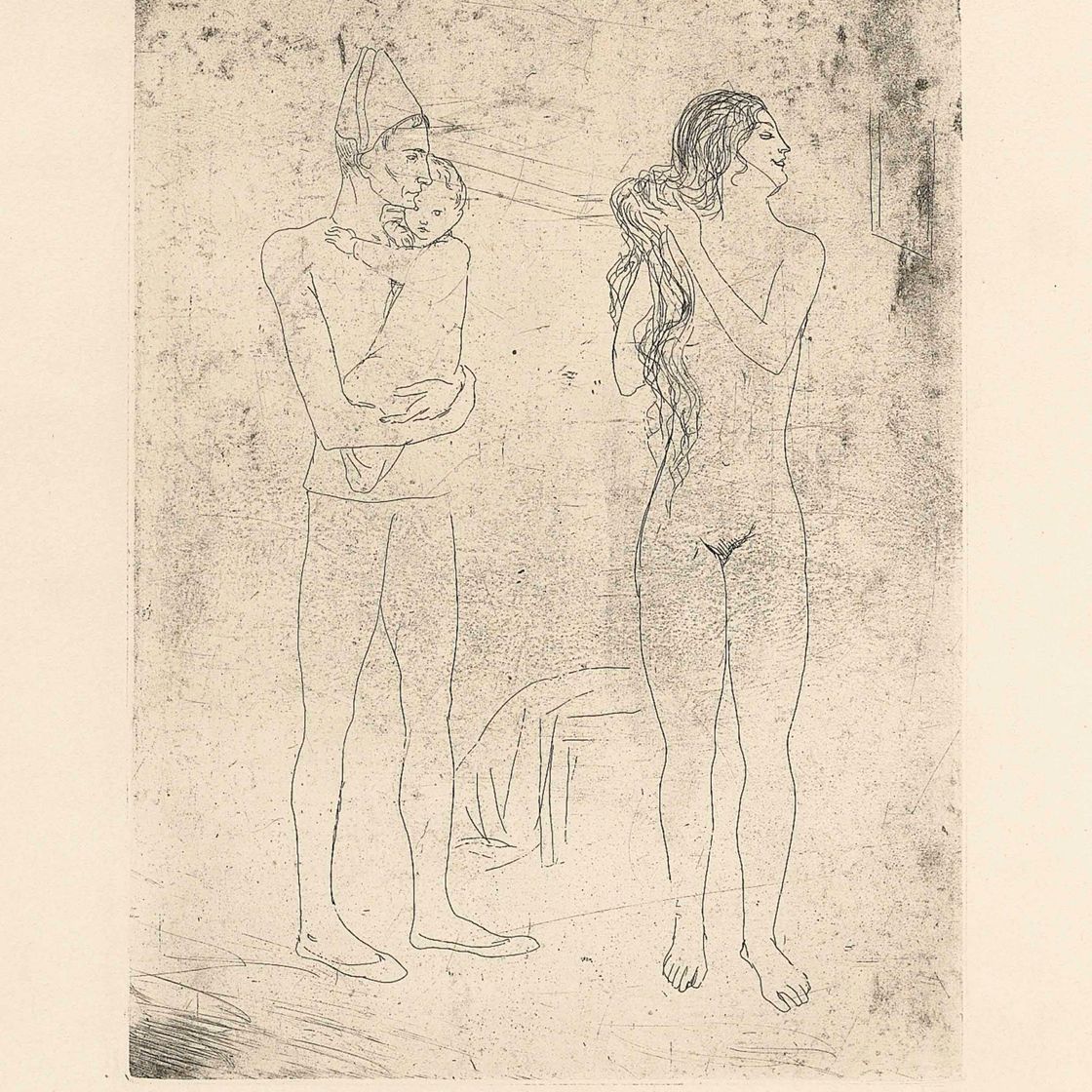 Pablo Picasso — Туалетная комната для матери, от: La Suite des Saltimbanques (B. 13; B. 15)