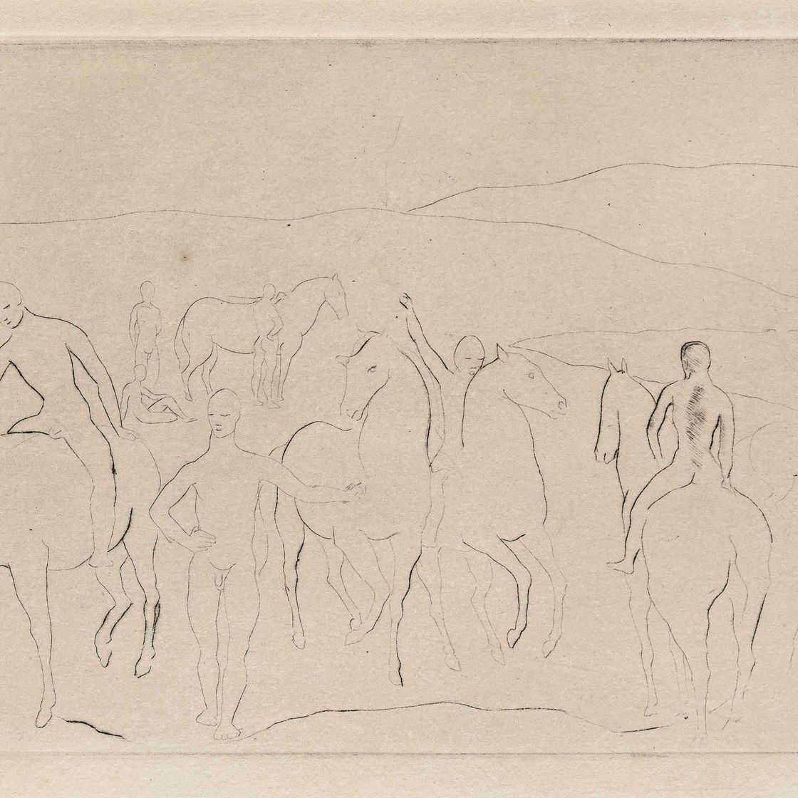 Pablo Picasso — Завтрак "Шведский стол" (Chevaux au Bain), от: La Suite des Saltimbanques