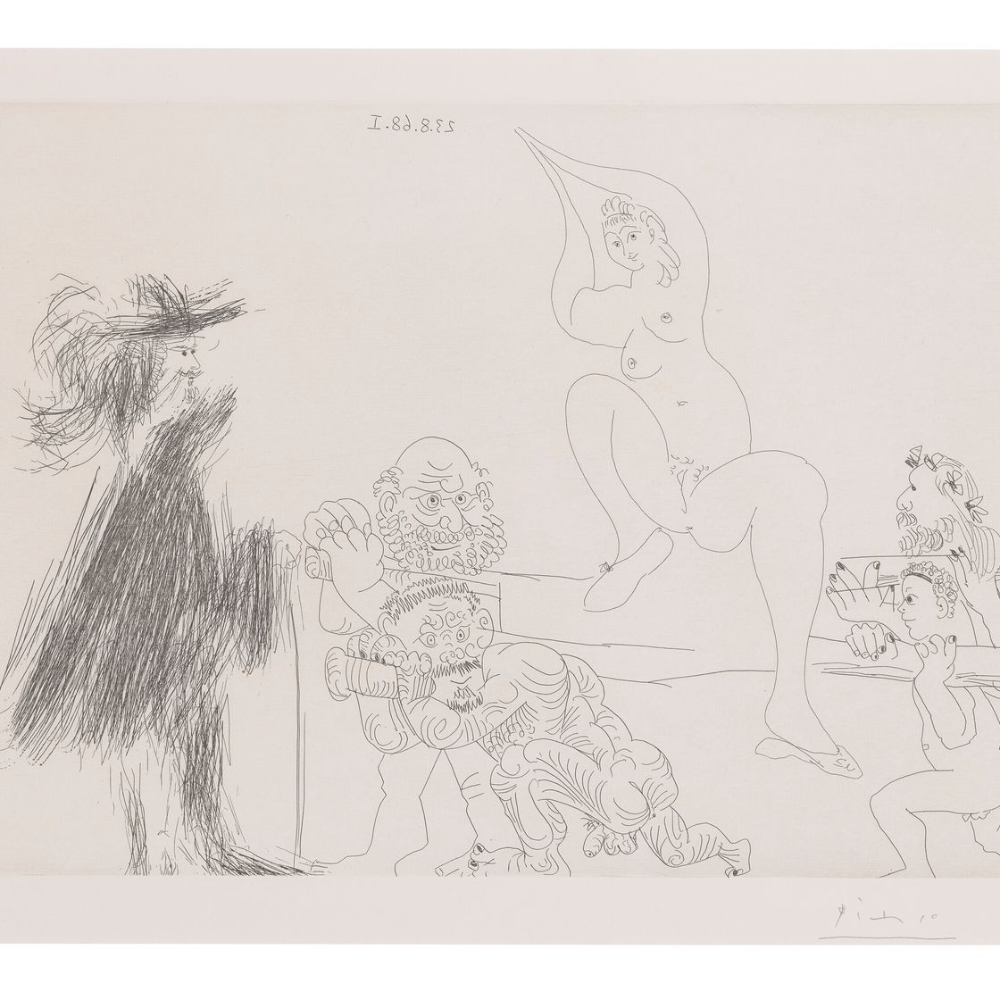 Pablo Picasso — Четверостишие, предназначенное для человека благородного, и для молодой женщины, живущей в одиночестве, из серии 347
