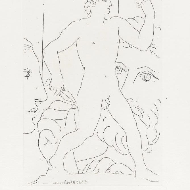 Pablo Picasso — Скульптура "Молодой человек в купе" из коллекции La Suite Vollard (B. 179; Ba. 332)