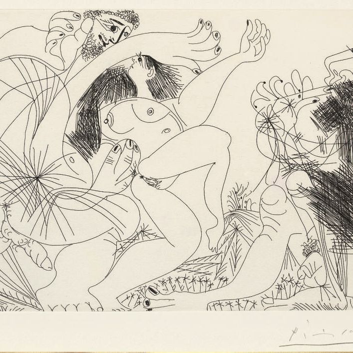 Pablo Picasso — Оазис для флейтистов и танцоров, из серии 347 (Р. 1718; Ba. 1735 Bb1)