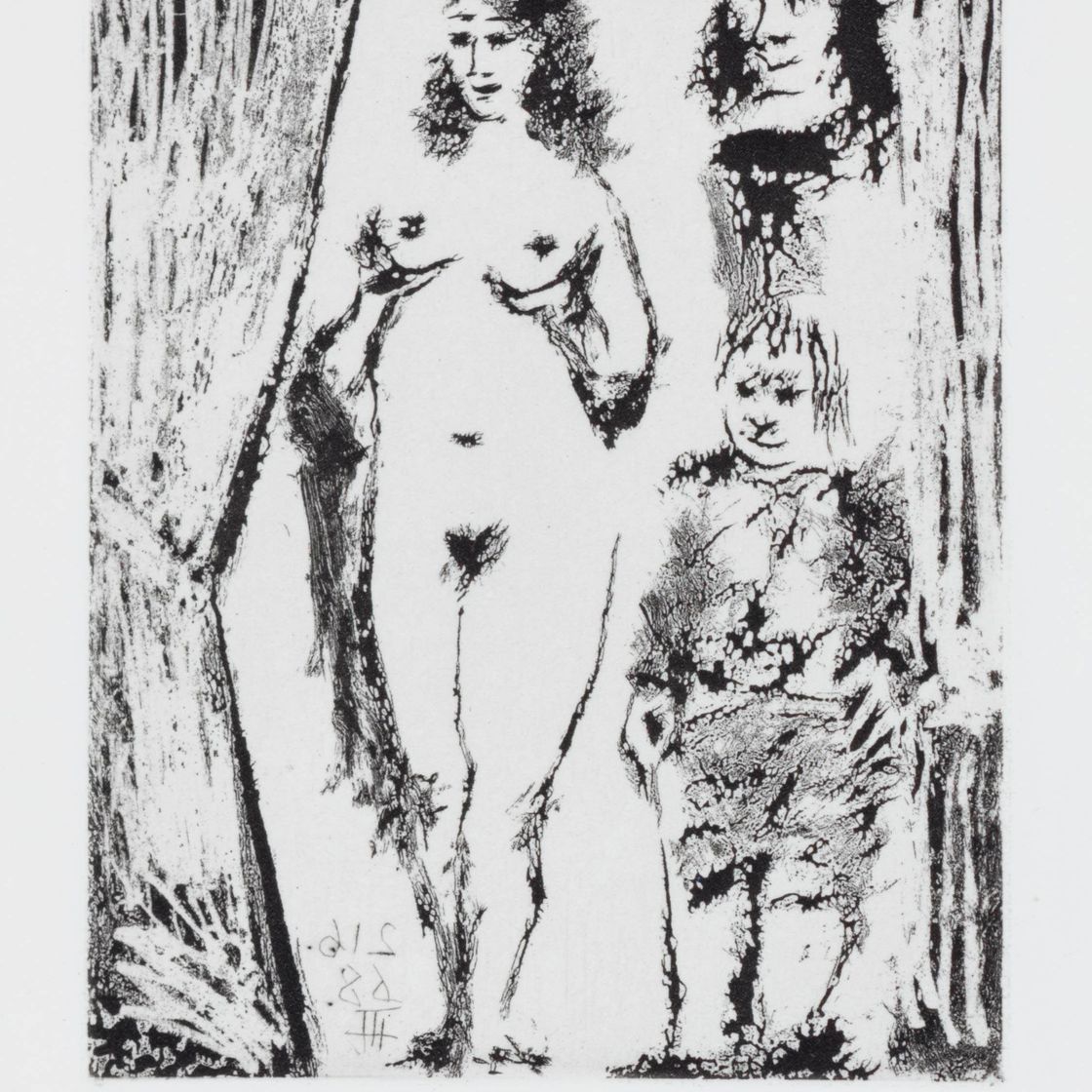 Pablo Picasso — Супружеская пара и маленький камердинер, охраняющие портьеру, из серии 347 (1657 г.р.; 1672 г. до н. э.)