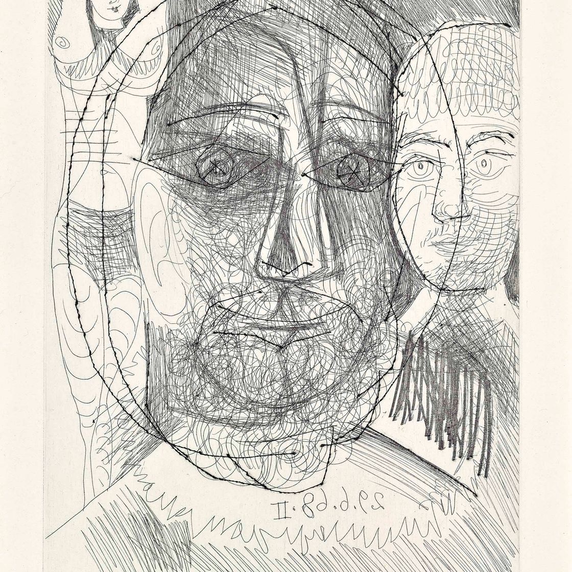 Pablo Picasso — Мужчина, женщина и юноша, от: Séries 347