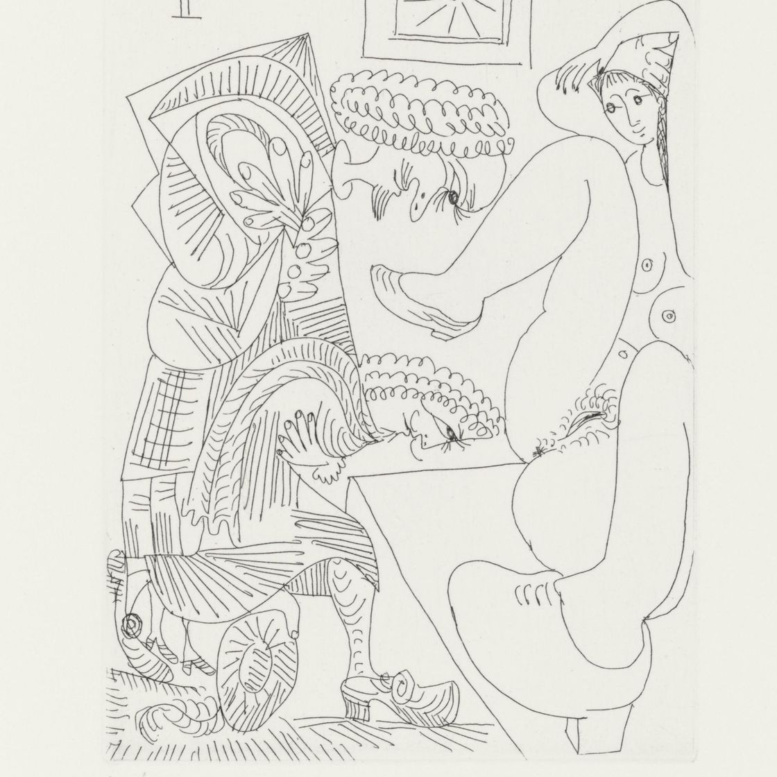 Pablo Picasso — Молодая женщина из Монреаля, сын двух куртизанок, из серии 347 (р. 1664; Р. 1680)