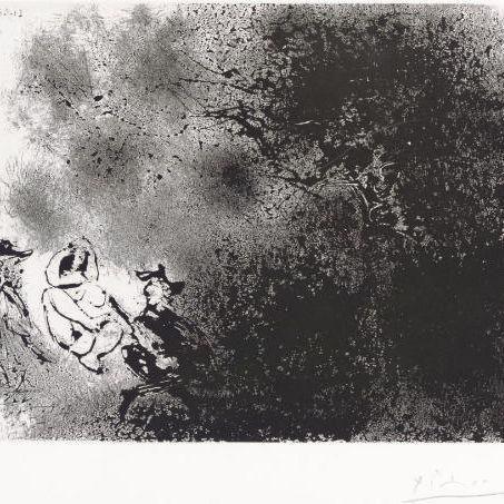 Pablo Picasso — "Прогулка по полям": "встреча импрессионистов на траве", из серии 347 (1808 г.р.; 1825 г. р. Б.)
