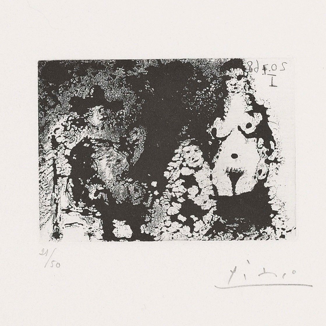 Pablo Picasso — Мужчина с трубкой в руках, Майя и Селестина, из: Séries 347 (Р. 1690; Ba. 1705 Bb1)
