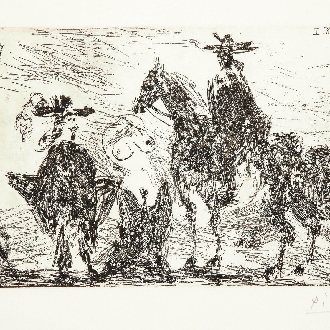 Pablo Picasso — Джентльмен, женщина благородная и рейтинговая, из Сериса, 347 (р. 1699; Р. 1715)