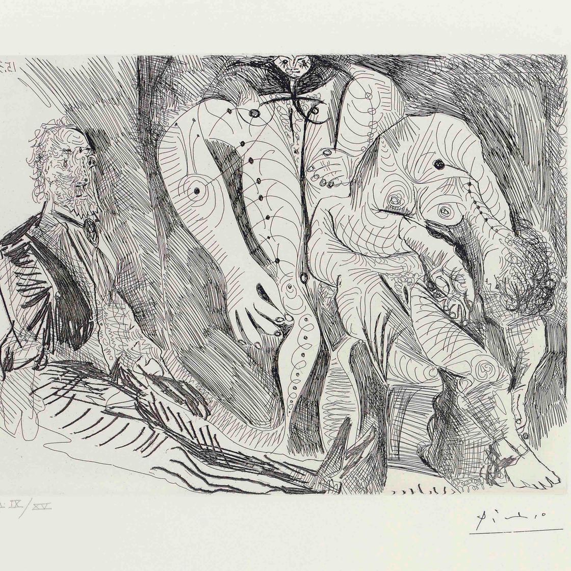Pablo Picasso — Женский туалет, работы Дега Реванша, из коллекции La Serie 156 (1939 г.р.; 1948 г.р. Б.)