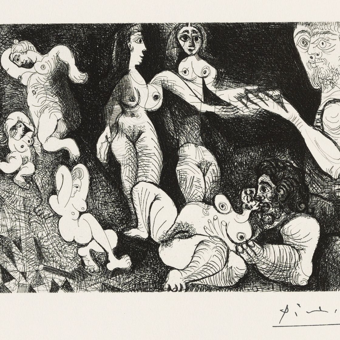 Pablo Picasso — Марин, поклонница двух женщин, из серии 156
