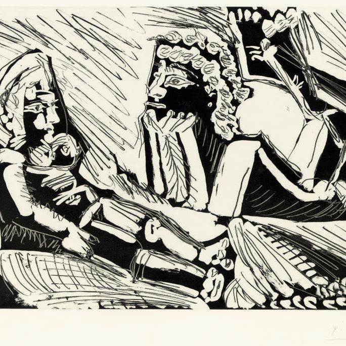 Pablo Picasso — Беседа мюэтта из "Ла Сери 347" (1500 г. до н.э.; 1516 г. до н.э.)