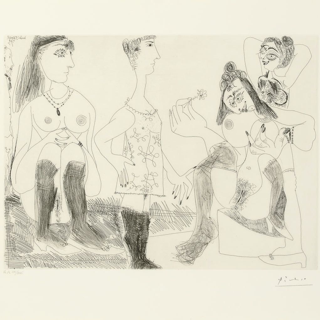 Pablo Picasso — Дега Сонгеан, "Средь бела дня", из "Ла Сери 156" (Р. 1965; Ba. 1974 IIBb)