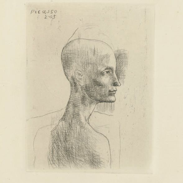 Pablo Picasso — "Бюст человека" из "Сюиты Сальтимбанков" (Блох 4; Баер 5)