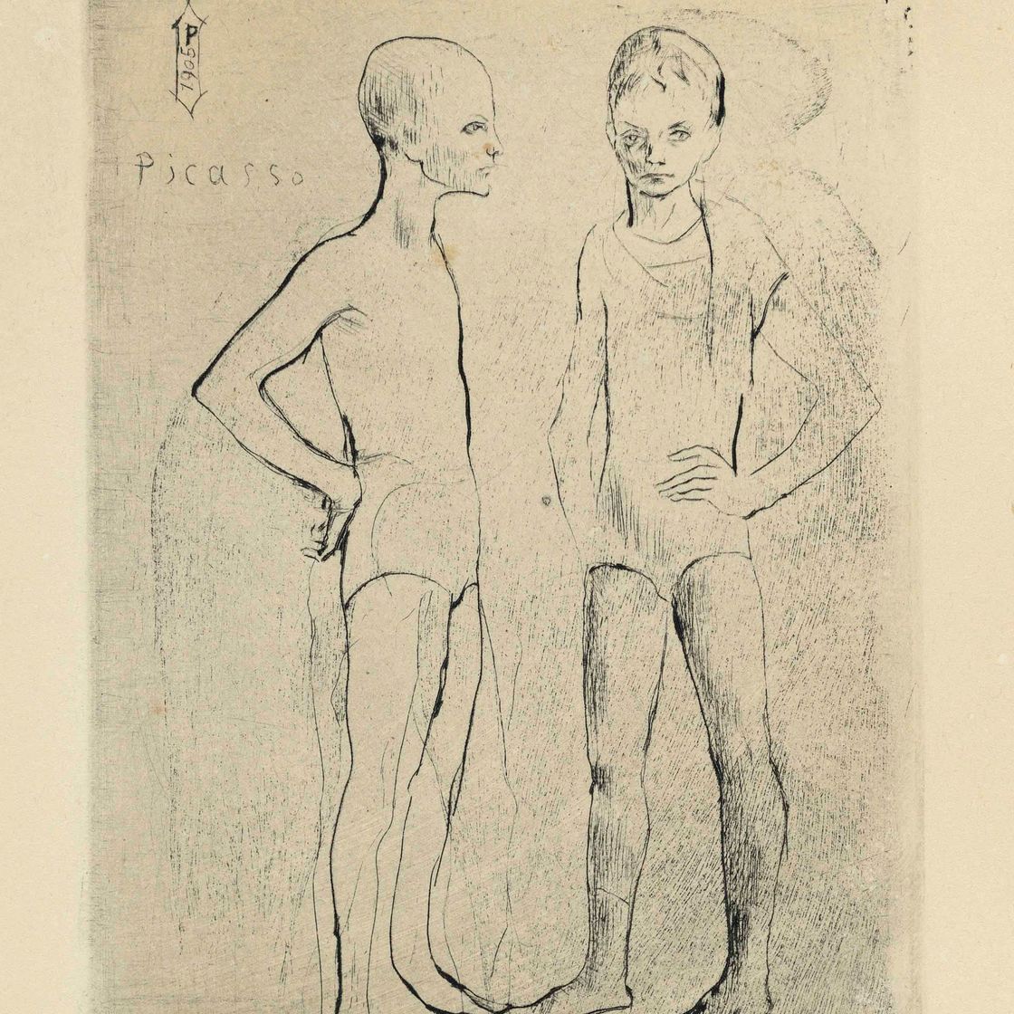 Pablo Picasso — "Двое сальтимбанков" из "Свиты Сальтимбанков"