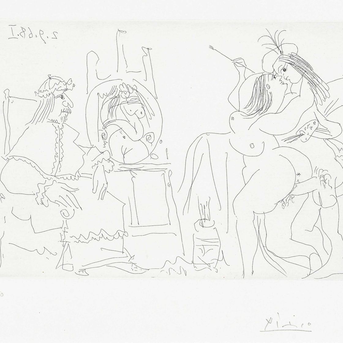 Pablo Picasso — Рафаэль и Форнарина IX: Прибытие папы Римского, от: Séries 347