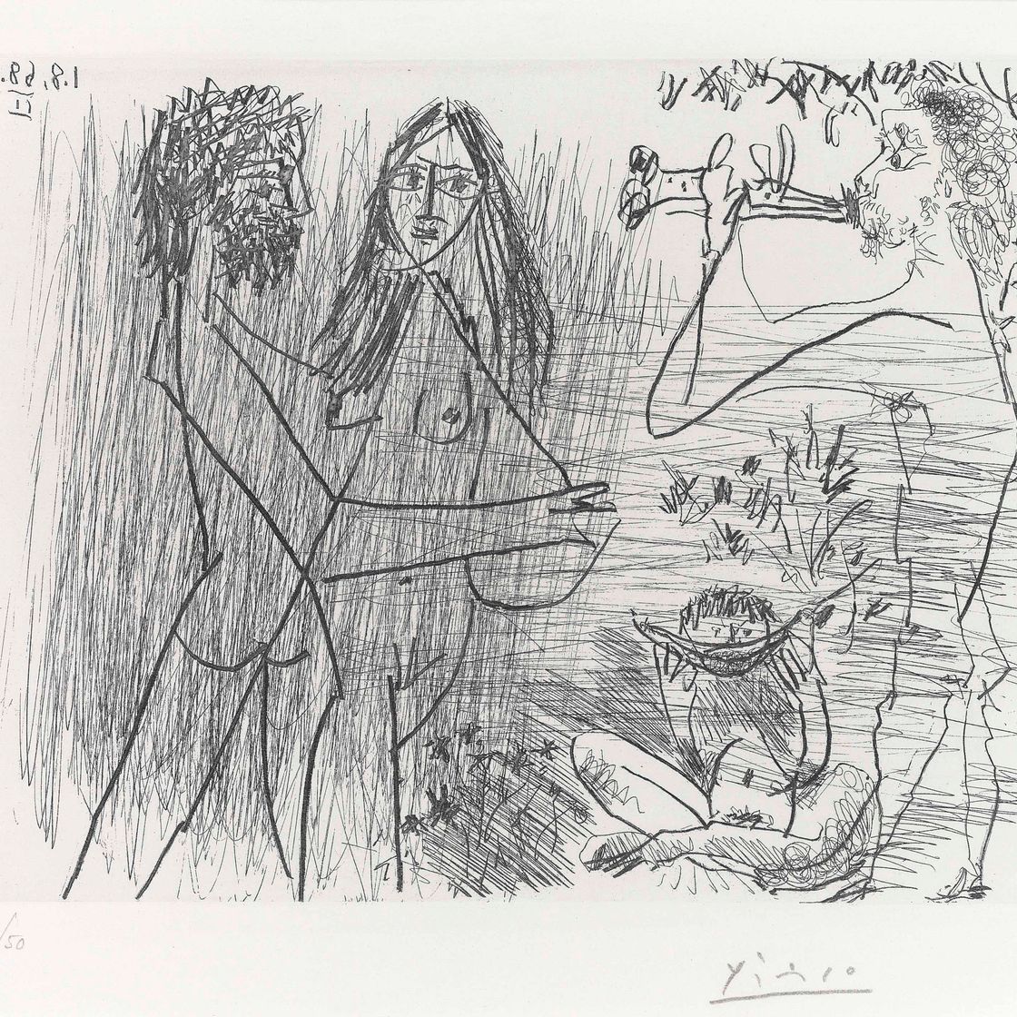 Pablo Picasso — Влюбленный, Флейтист и мастер по приготовлению пастилы, от: Series 347