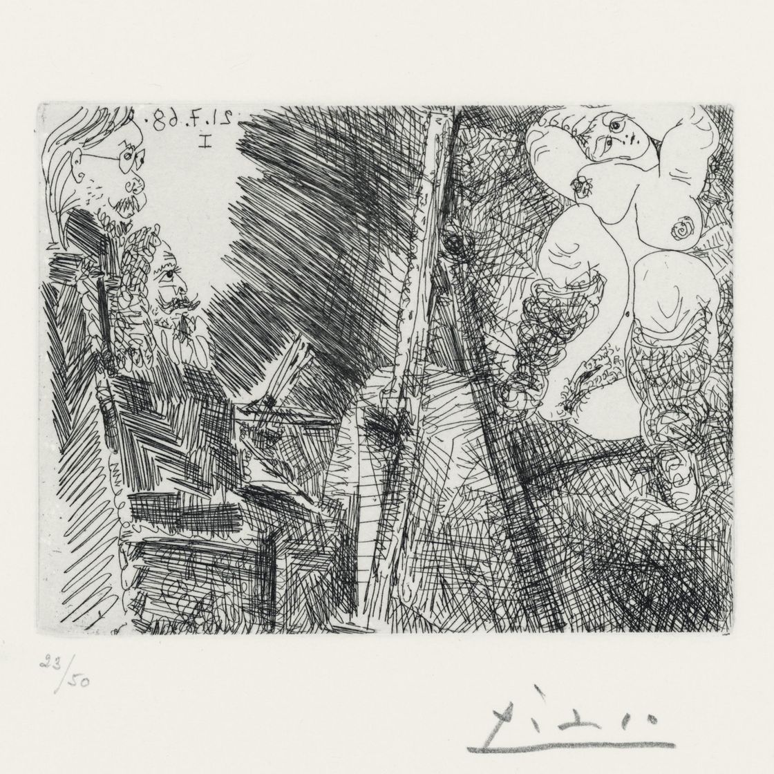 Pablo Picasso — Художник и модель в танце, из серии 347 (р. 1693; Р. 1709)