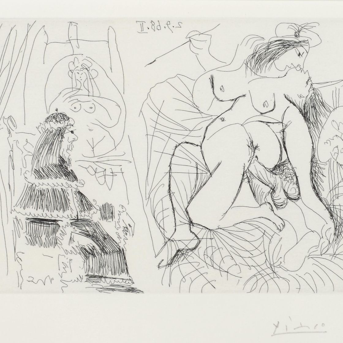 Pablo Picasso — Рафаэль и ла Форнарина XI, из серии 347 (р. 1786; Р. 1803)