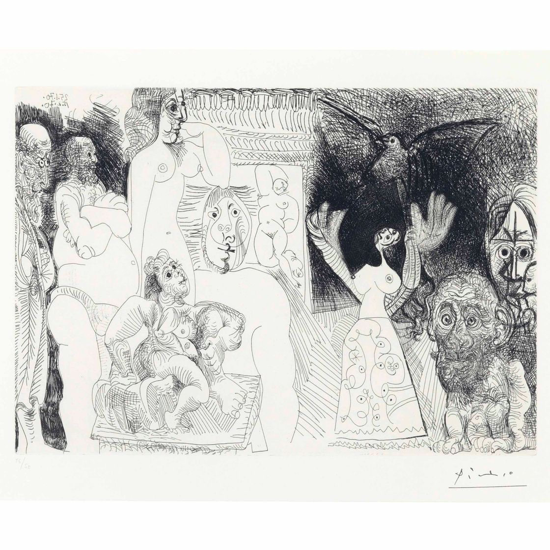 Pablo Picasso — Автопортрет дедушки, Майя с голубем, Исполнитель роли женщины и скульптуры, Эркюль де Вуайерист, Отец искусства, художник-постановщик для любви, из серии 156