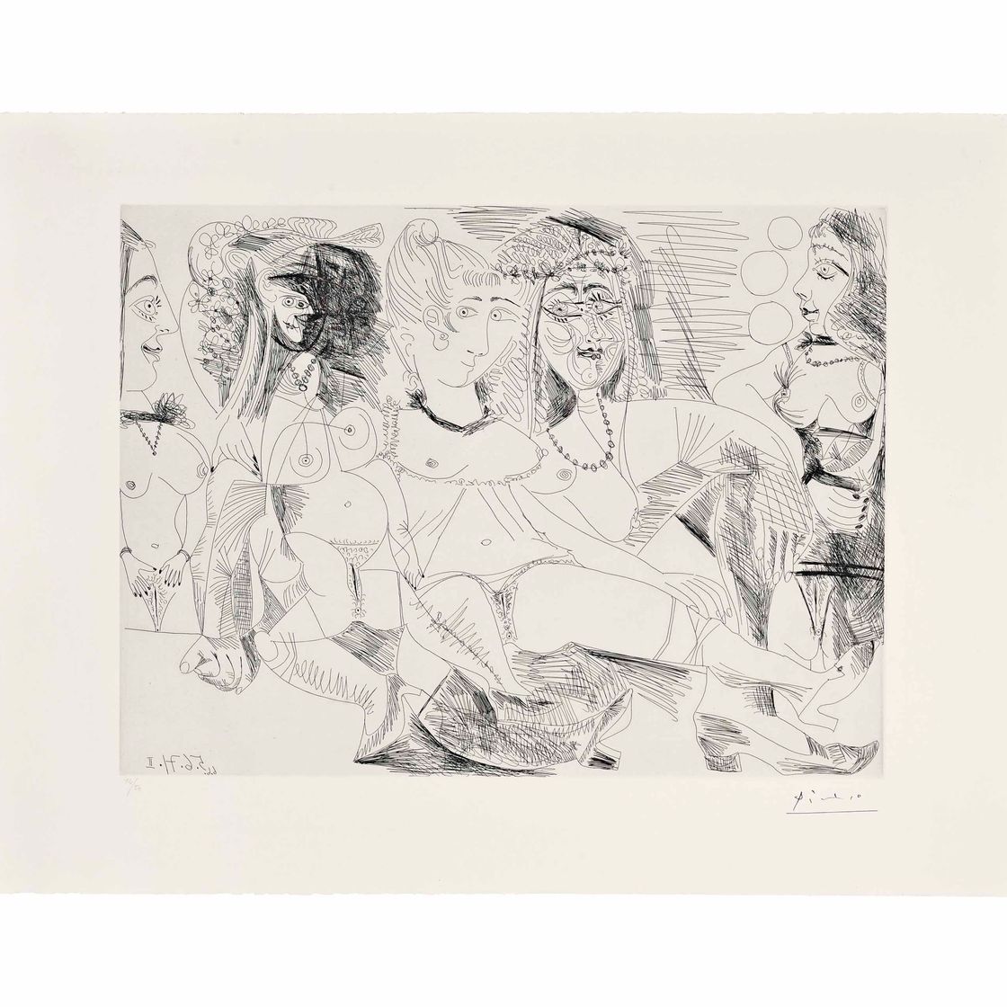 Pablo Picasso — Пять обнаженных проституток, из серии 156 (Блох, 1999)