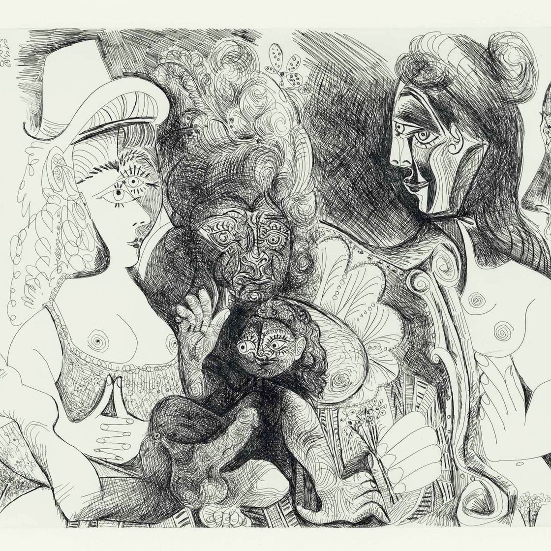 Pablo Picasso — Праздник покровительницы, символ любви. Дега без румян, из "Ла Сери", 156