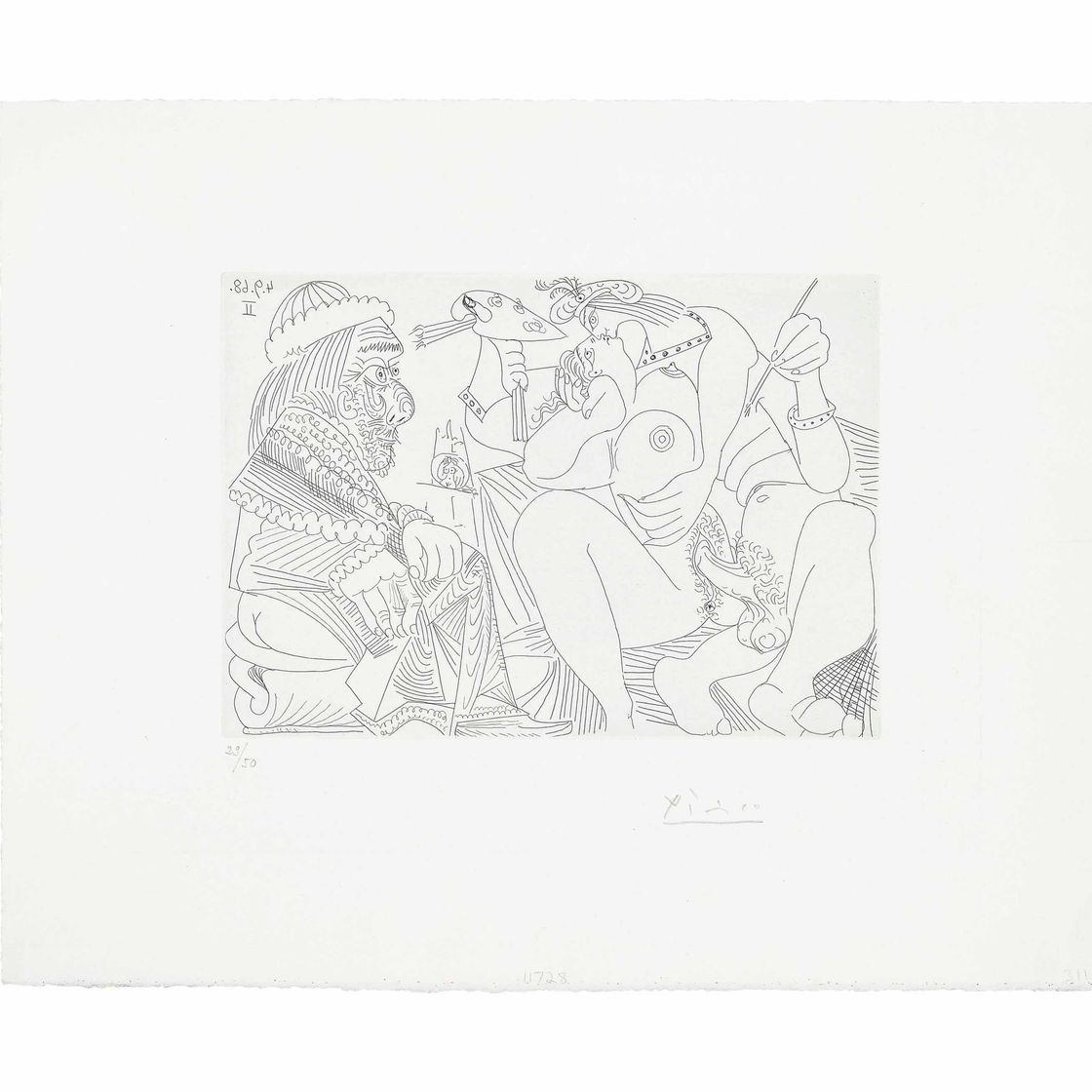Pablo Picasso — Рафаэль и "Форнарина XVI": "Папа есть сын пота", автор песен, из: Séries 347