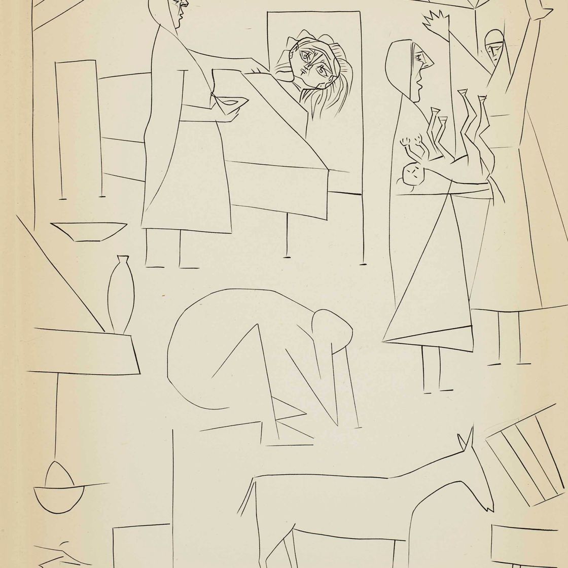 Pablo Picasso — "Дос Контес", редакционный журнал "Альбор", Париж и Барселона, 1947