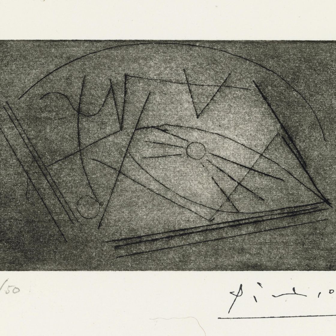 Pablo Picasso — "Гитара за столом" из "Песни о прощении" (ч. 54; Ба. 72)