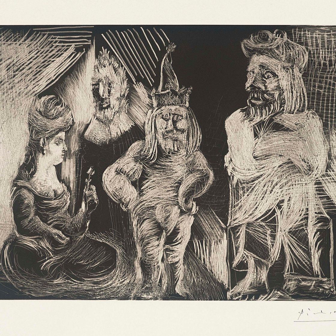 Pablo Picasso — Женщина в тюрбане, старый джентльмен, Бурро и мужчина в молодости, из серии 156 (Блох, 1878; Бэр, 1883)