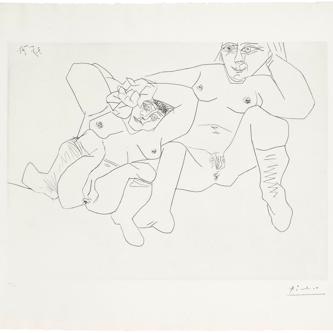 Pablo Picasso — Две обнаженные натуры в носках, из серии 156