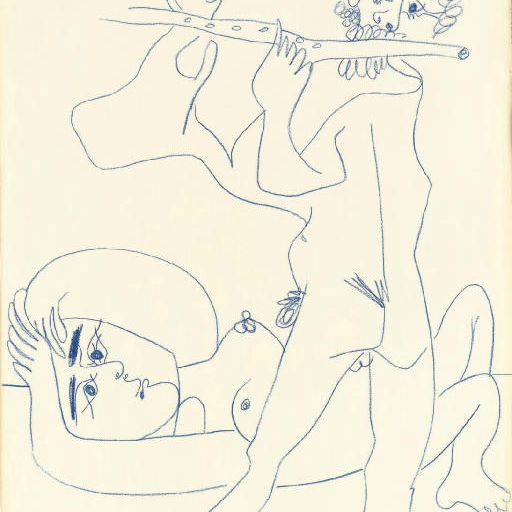 Pablo Picasso — Роковая кушетка и флейтистка