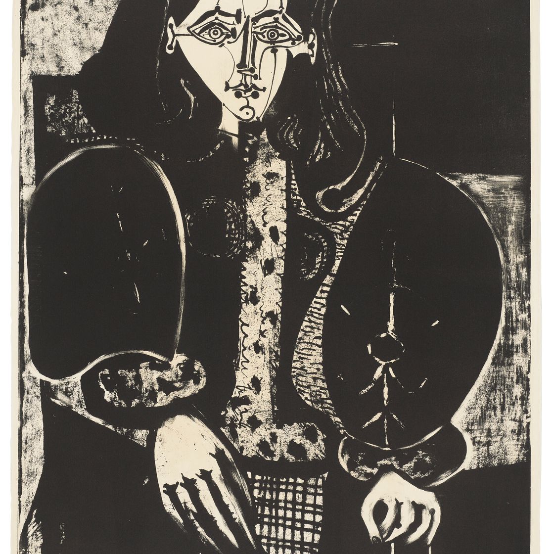 Pablo Picasso — Женщина в костюме № 1 (до появления румян) ("Полонское манто")