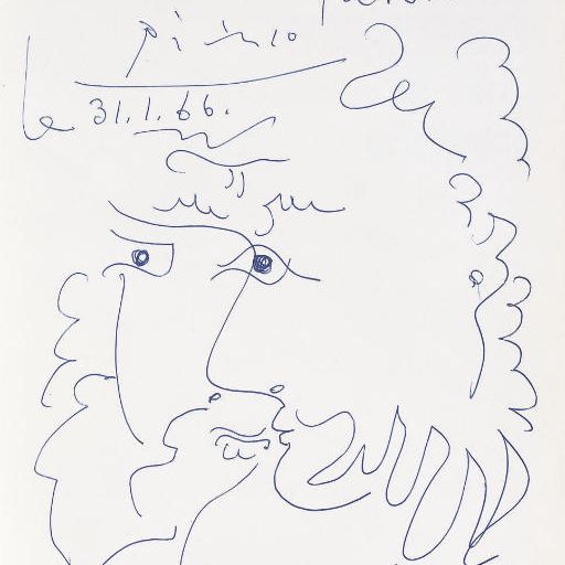 Pablo Picasso — Портрет человека без волос P.de Шампри, Пикассо "Омбре и солей", Нанси, 1960