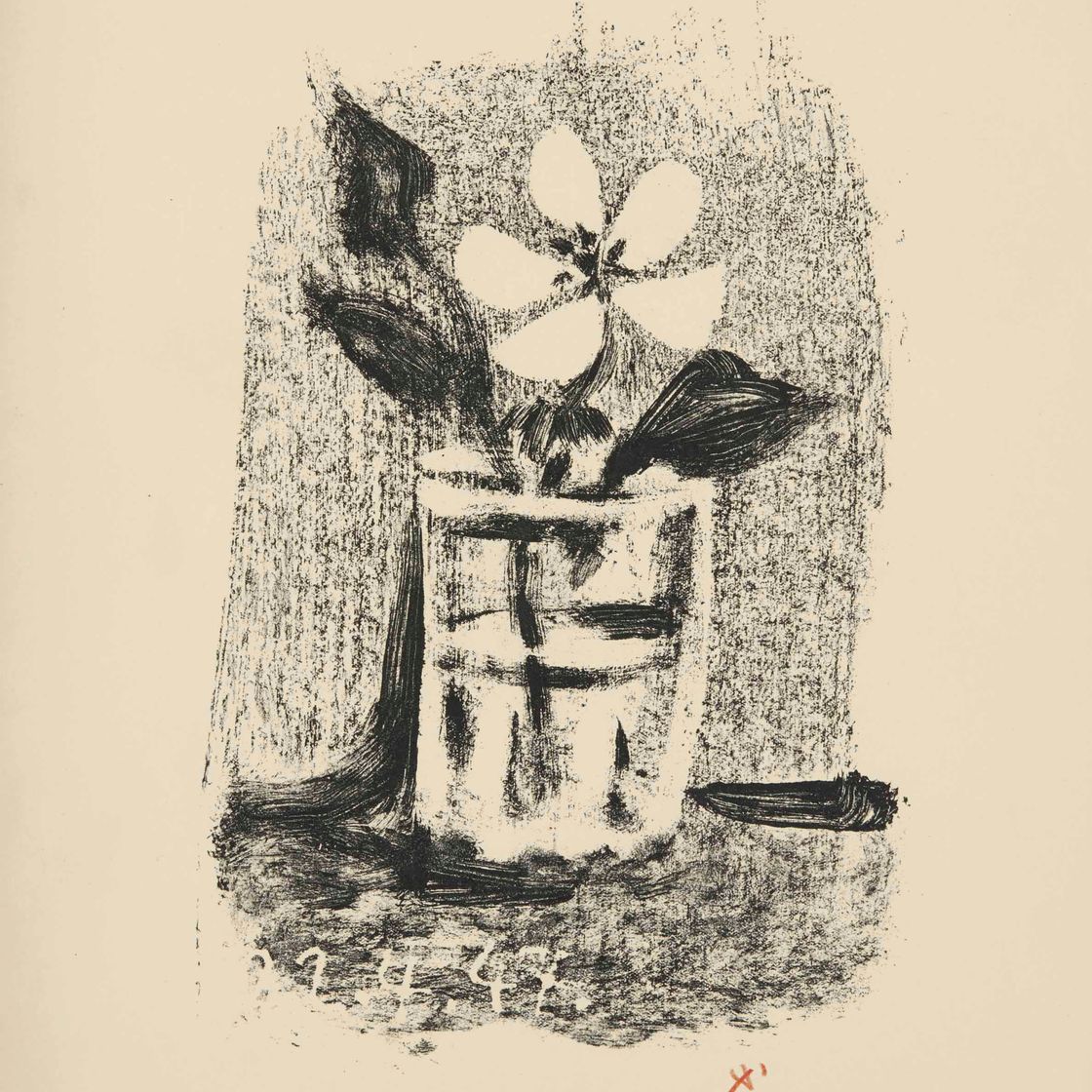 Pablo Picasso — Цветы, нарисованные на дереве №6 (Фронтиспис второго тома литографии Пикассо) (Блох, 450; Крамер Букс, 58)