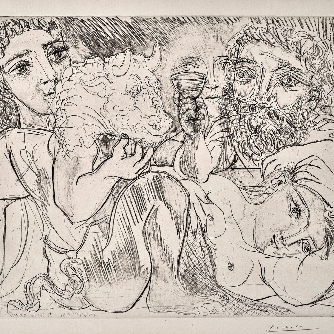 Pablo Picasso — Минотавр, мужчина и женщина, из "Сюиты Воллара", изображение 1