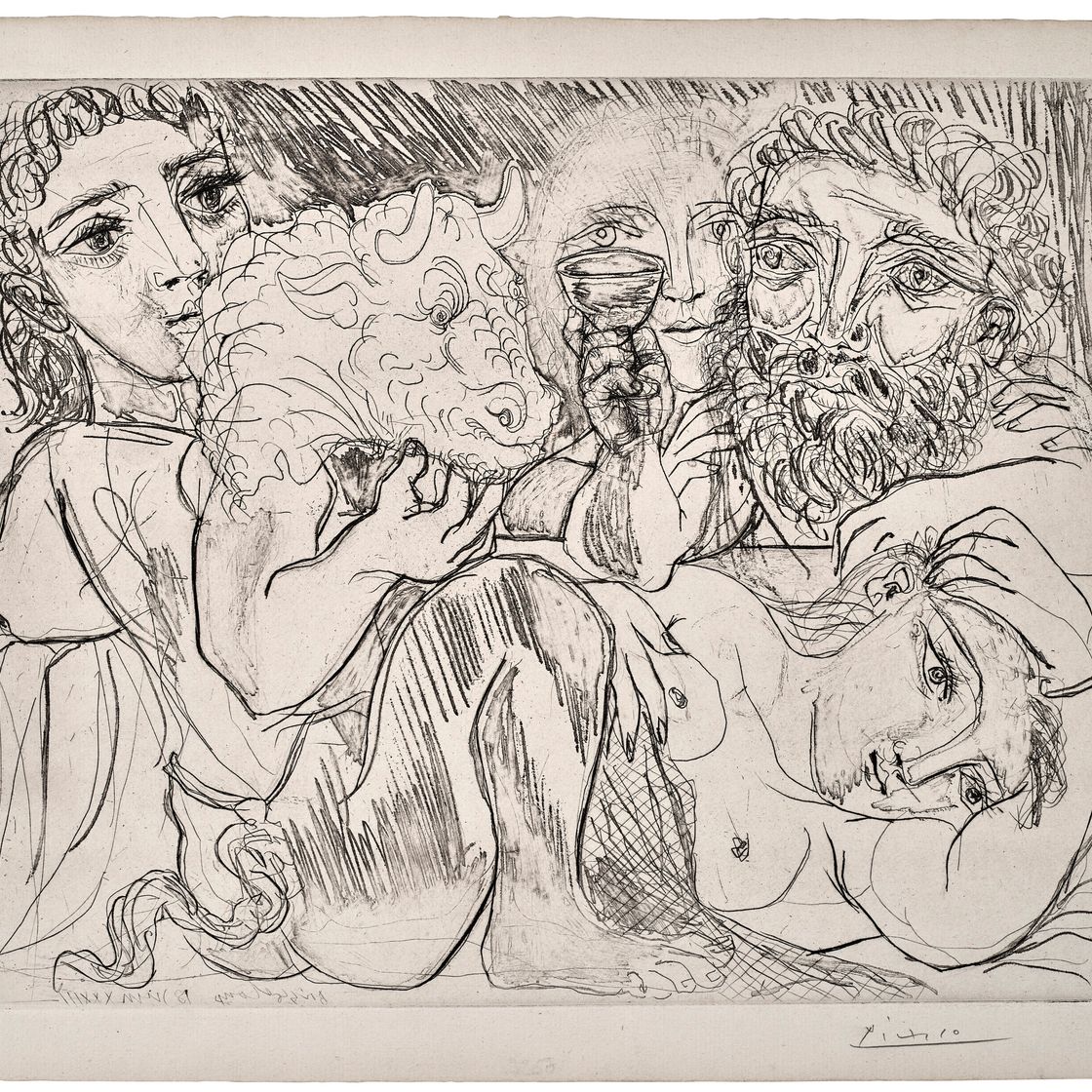 Pablo Picasso — Минотавр, мужчина и женщина, из "Сюиты Воллара", изображение 3