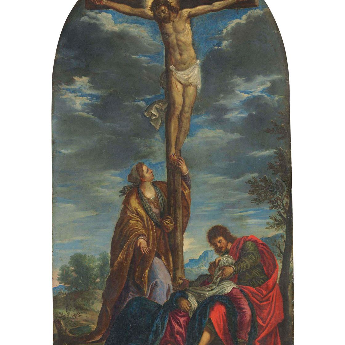 Paolo Veronese — Распятие с Мадонной и святыми Иоанном Богословом и Марией Магдалиной