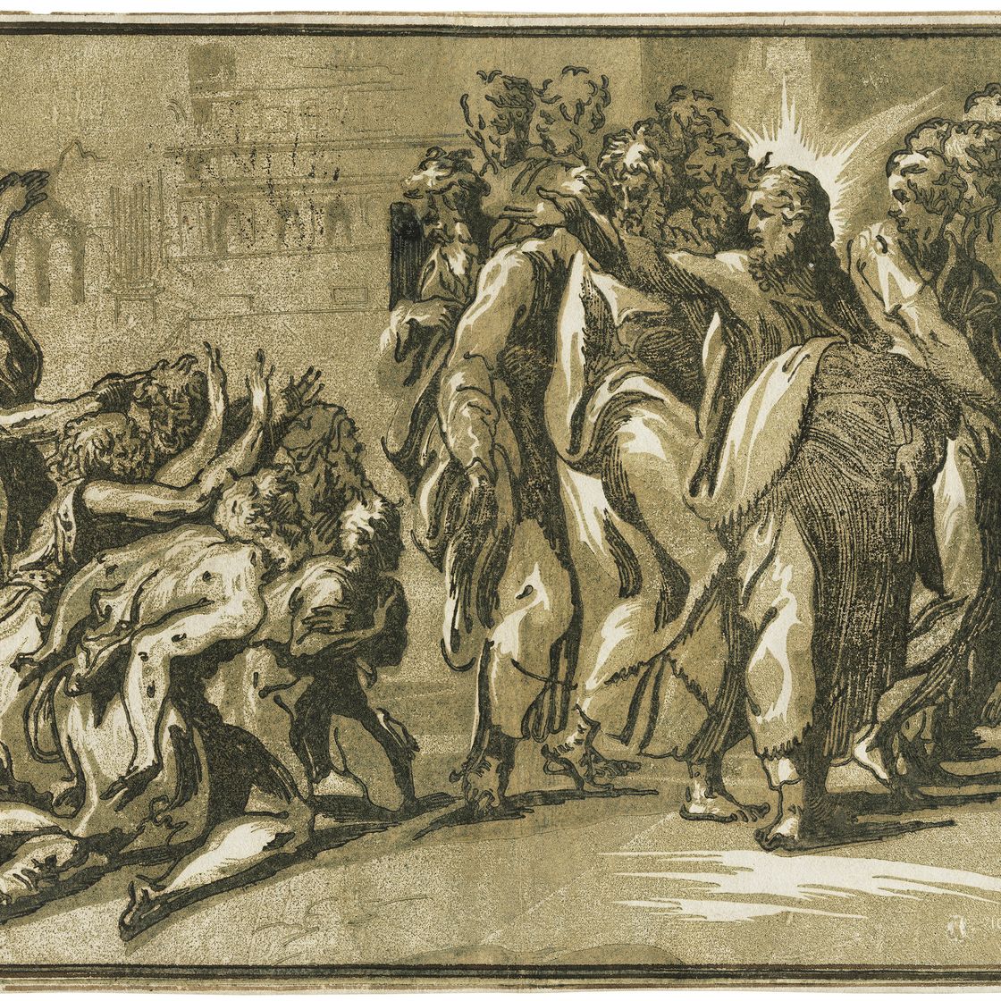 Parmigianino — Христос исцеляет прокаженных