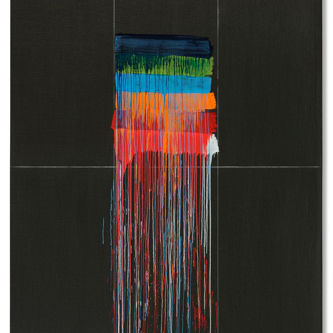Pat Steir — Много цветов II (синий), изображение 1
