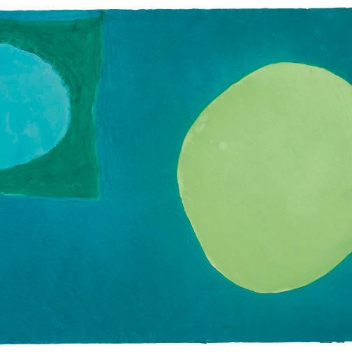 Patrick Heron — Сине-зеленый с желто-зеленым диском: февраль 1966