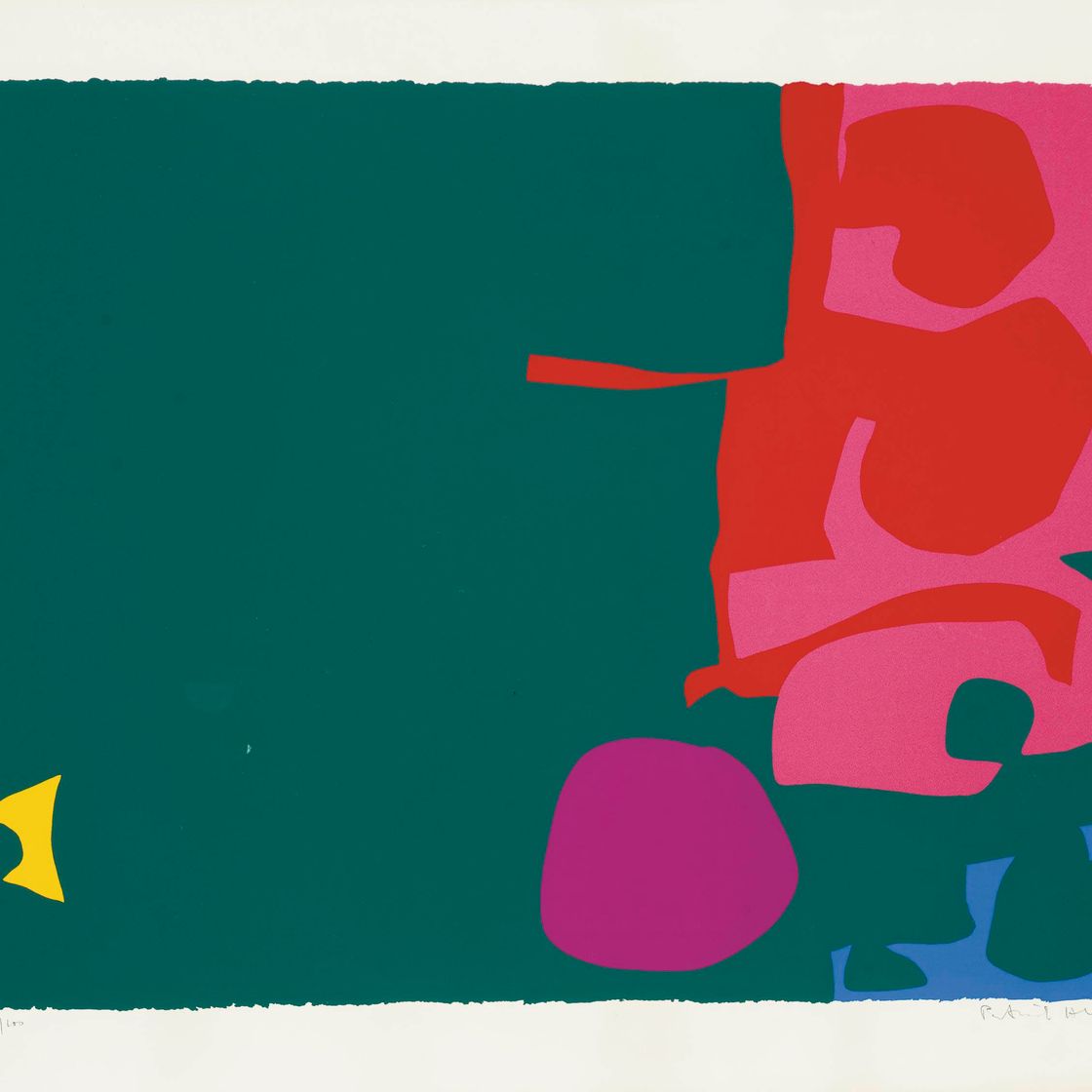 Patrick Heron — Переплетение алого и розового в темно-зеленом