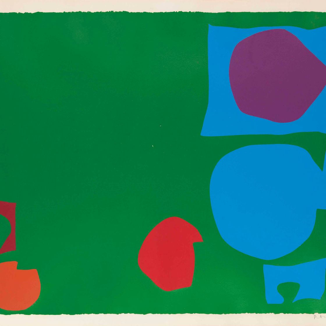 Patrick Heron — Три красных в зеленом и пурпурный в синем