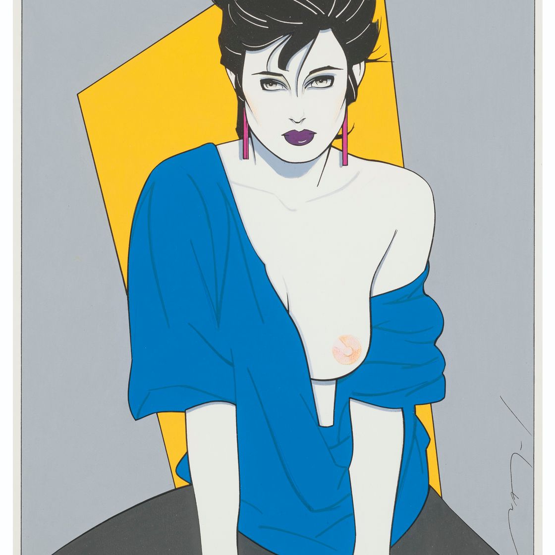 Patrick Nagel — Без названия, "Плейбой", декабрь 1983, изображение 1